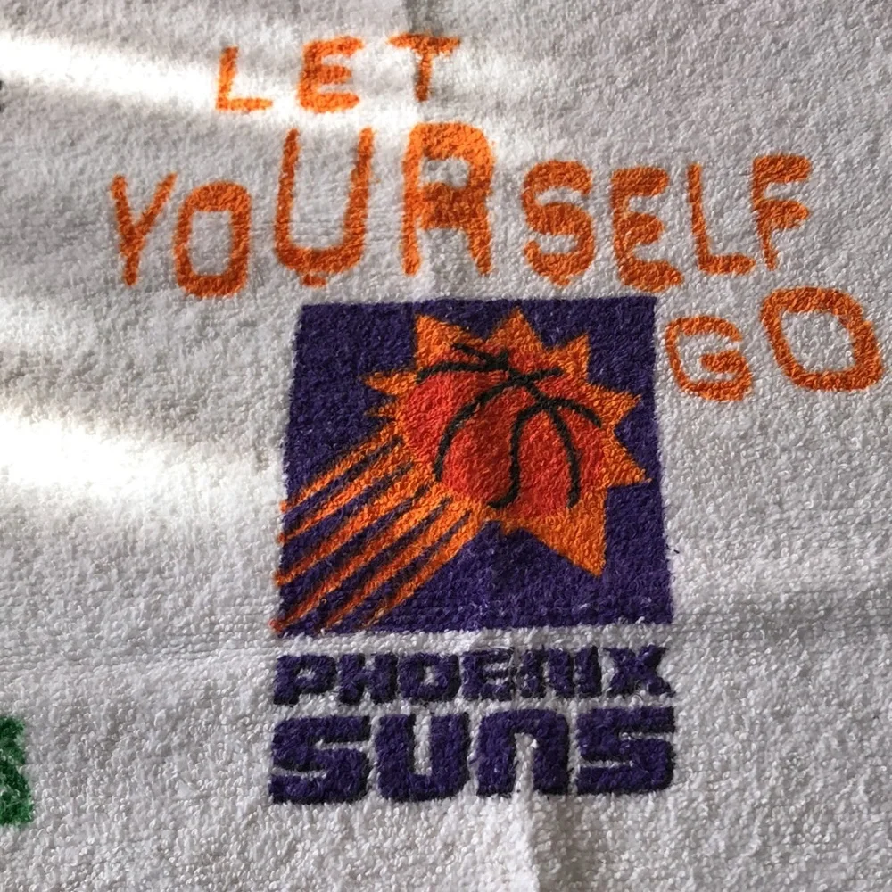 Phoenix suns towel, with Dec 4 1996 and Partial 1998 ticket stubs